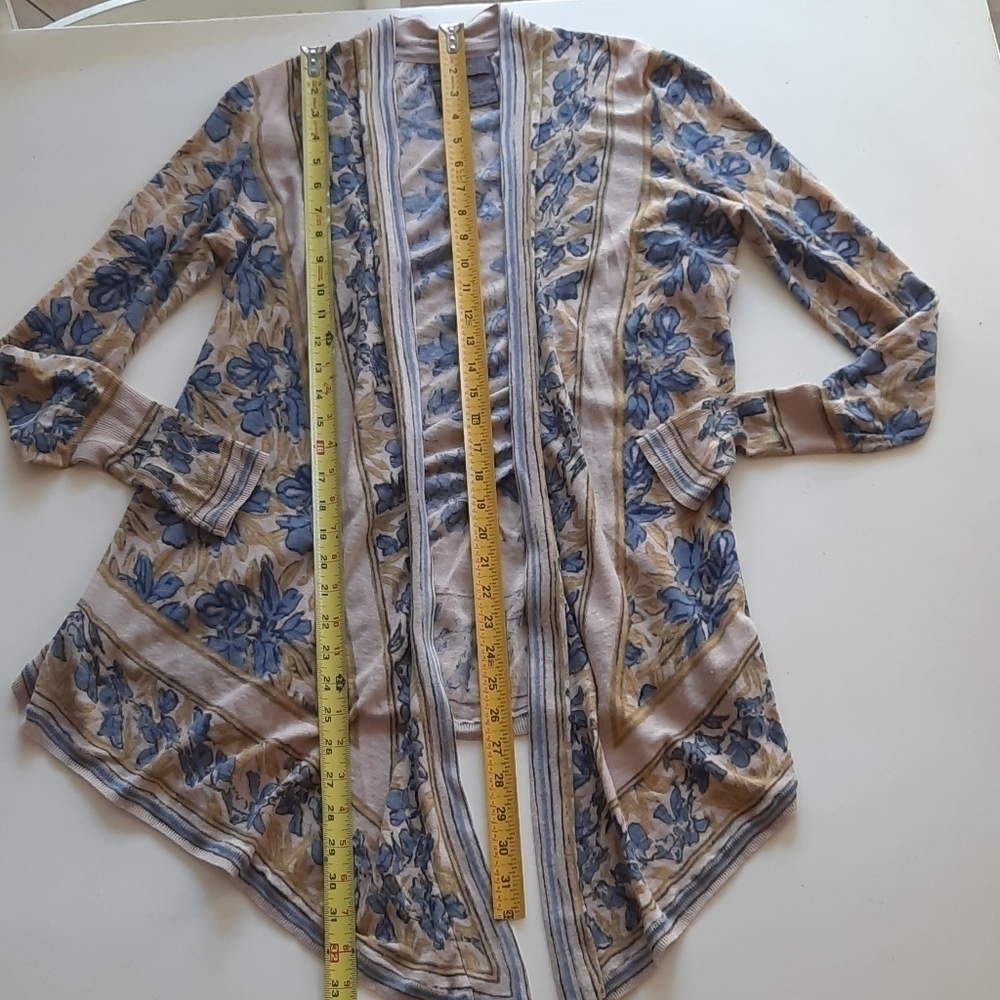 Anthropologie Guinevere cardigan beige blue xs - Picture 8 of 10